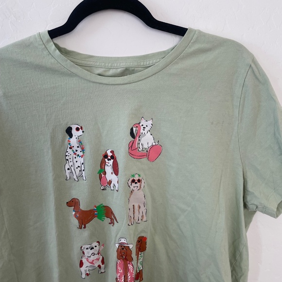 Dog Graphic Puppy Boho Modern Classy Preppy Cute Chic Summer Beach Tee Shirt Top - Picture 7 of 9